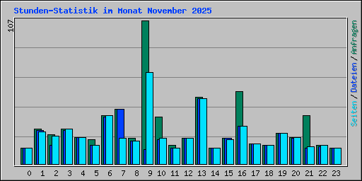 Stunden-Statistik im Monat November 2025