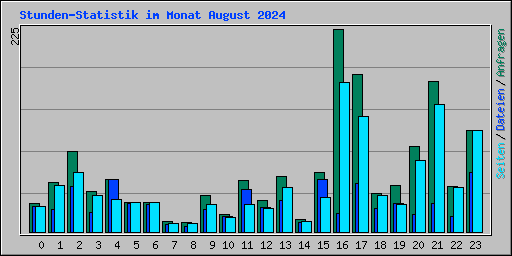 Stunden-Statistik im Monat August 2024