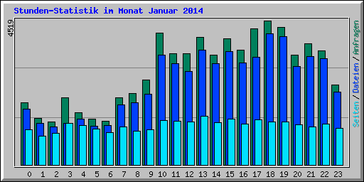 Stunden-Statistik im Monat Januar 2014