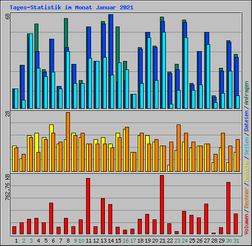 Tages-Statistik im Monat Januar 2021